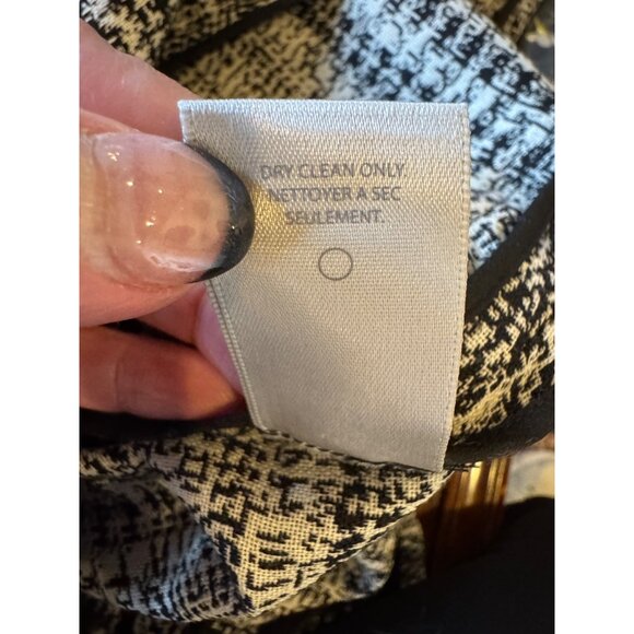 Jason Wu Shirt Women 10 Black Houndstooth Virgin Wool Peplum Top Whimsigoth - Picture 11 of 11